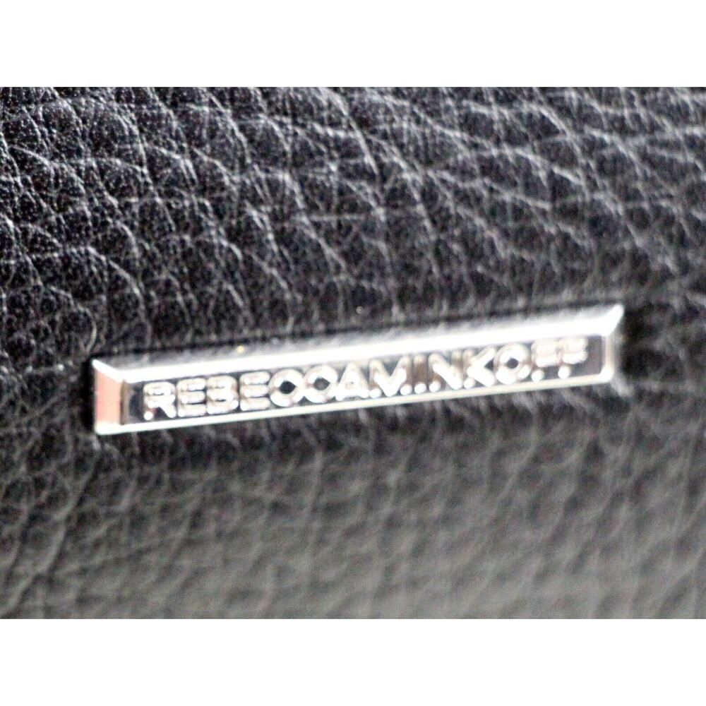 LARGE Rebecca Minkoff BLACK GENUINE LEATHER TOTE BUSINESS SHOULDER BAG HANDBAG 2 - Picture 3 of 15